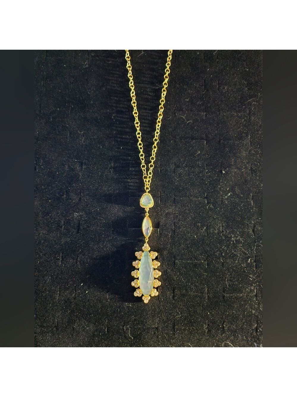 Ann Taylor Gold Necklace with Opal Pendant